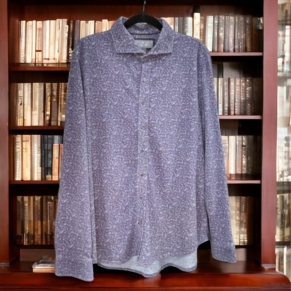 Robert Abboud Indigo Blue Button Down Long Sleeve Shirt
